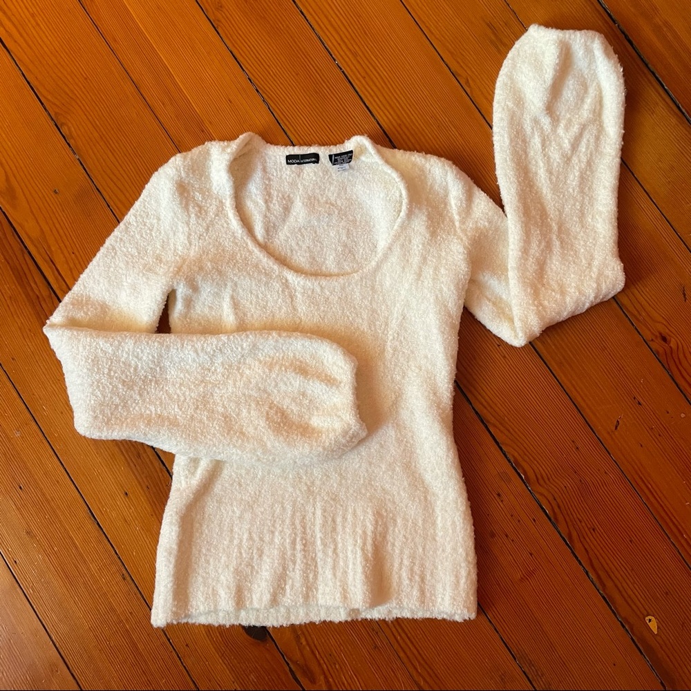 MODA international Cream knit sweater - Picture 2 of 7